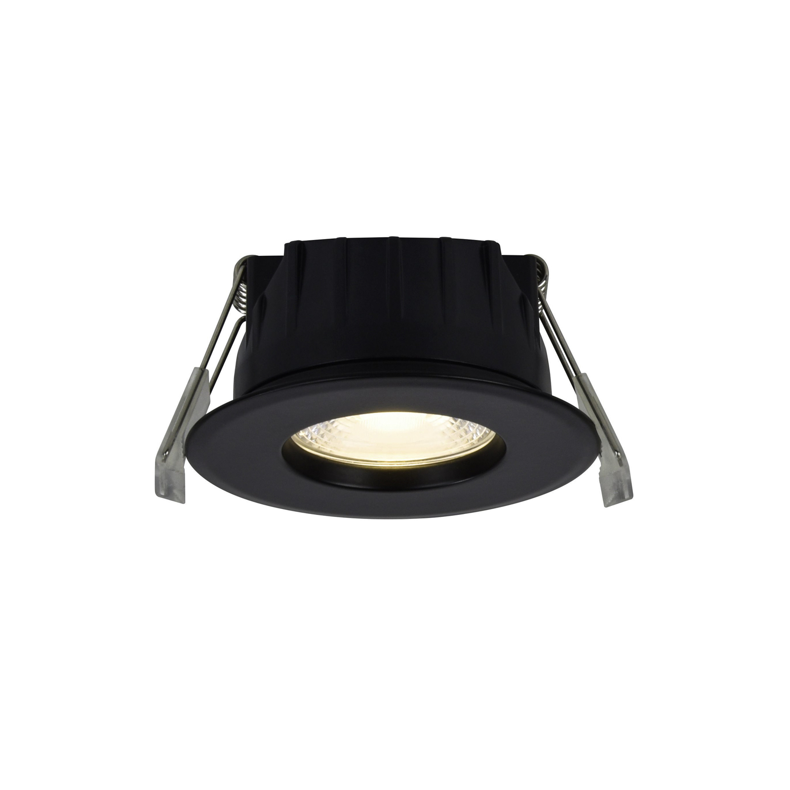 Plafond inbouwspot Rosalee, zwart, IP65, CCT schakelaar